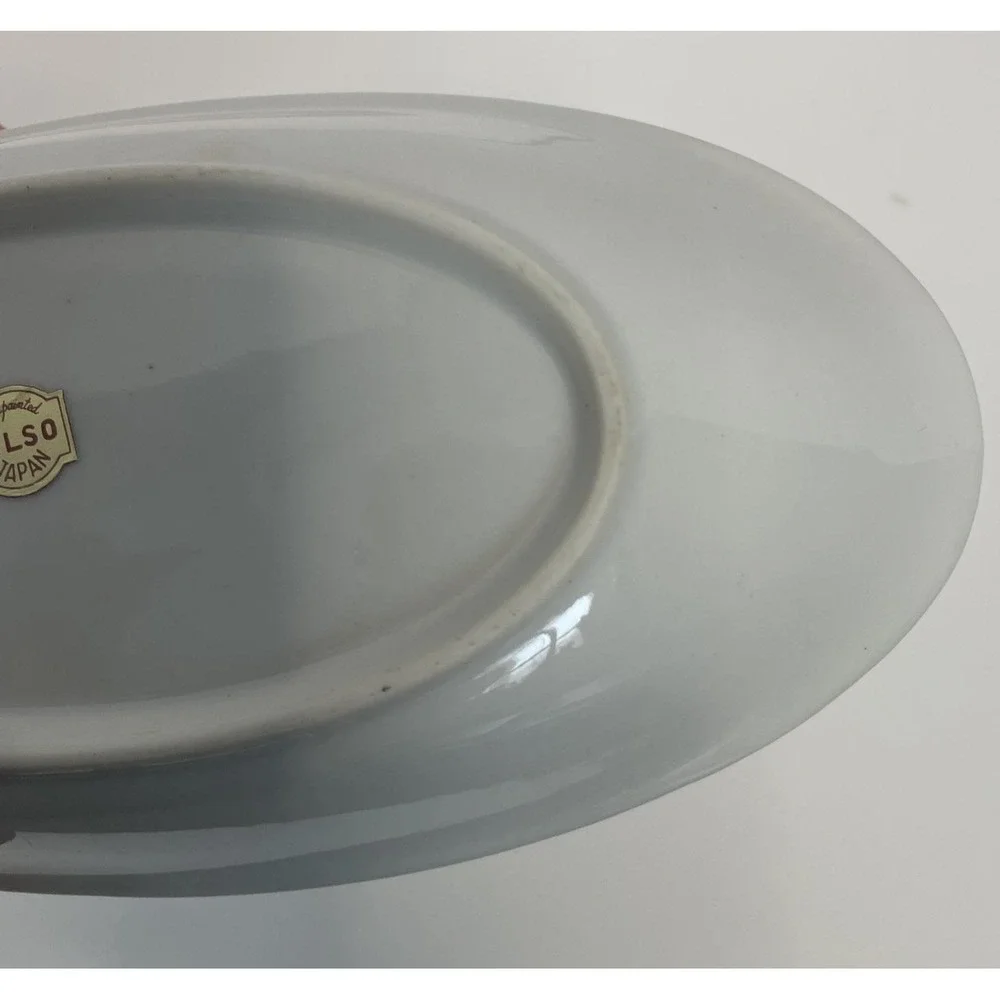 Tilso Japan Vintage Butter Dish Trinket Dish Shades of Blue Roses - Picture 13 of 16